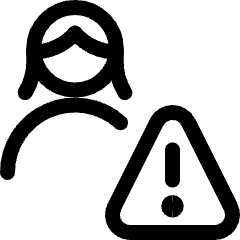 Single Woman Actions Warning Icon from Ultimate Regular Set