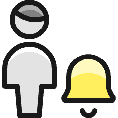 Single Man Actions Alarm Icon from Ultimate Colors Set