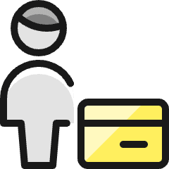 Single Man Actions Credit Card Icon from Ultimate Colors Set
