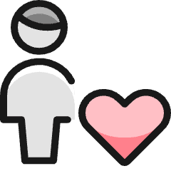 Single Man Actions Heart Icon from Ultimate Colors Set