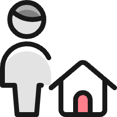 Single Man Actions Home Icon from Ultimate Colors Set