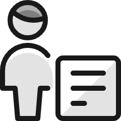 Single Man Actions Text Icon from Ultimate Colors Set