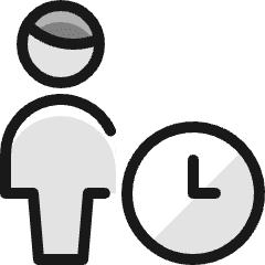 Single Man Actions Time Icon from Ultimate Colors Set
