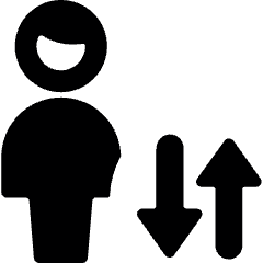 Single Man Actions Up Down Icon from Ultimate Bold Set