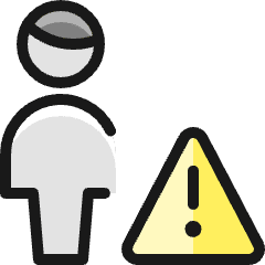 Single Man Actions Warning Icon from Ultimate Colors Set