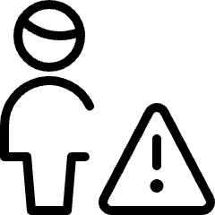 Single Man Actions Warning Icon from Ultimate Light Set