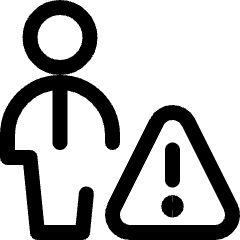 Single Man Actions Warning Icon from Ultimate Regular Set