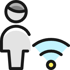 Single Man Actions Wifi Icon from Ultimate Colors Set
