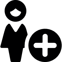 Single Woman Actions Add Icon from Ultimate Bold Set