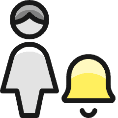 Single Woman Actions Alarm Icon from Ultimate Colors Set