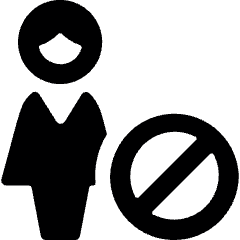 Single Woman Actions Block Icon from Ultimate Bold Set