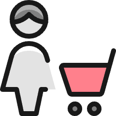 Single Woman Actions Cart Icon from Ultimate Colors Set
