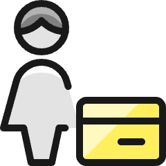 Single Woman Actions Credit Card Icon from Ultimate Colors Set
