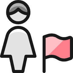Single Woman Actions Flag Icon from Ultimate Colors Set