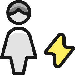 Single Woman Actions Flash Icon from Ultimate Colors Set