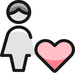 Single Woman Actions Heart Icon from Ultimate Colors Set