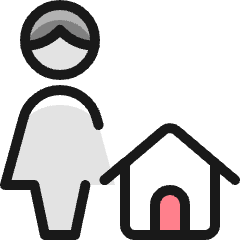 Single Woman Actions Home Icon from Ultimate Colors Set
