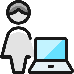Single Woman Actions Laptop Icon from Ultimate Colors Set
