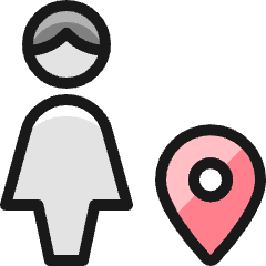 Single Woman Actions Location Icon from Ultimate Colors Set