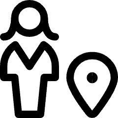 Single Woman Actions Location Icon from Ultimate Regular Set