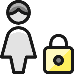 Single Woman Actions Lock Icon from Ultimate Colors Set
