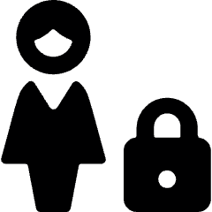 Single Woman Actions Lock Icon from Ultimate Bold Set