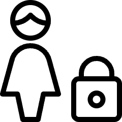 Single Woman Actions Lock Icon from Ultimate Light Set