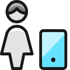 Single Woman Actions Mobilephone Icon from Ultimate Colors Set