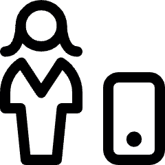 Single Woman Actions Mobilephone Icon from Ultimate Regular Set