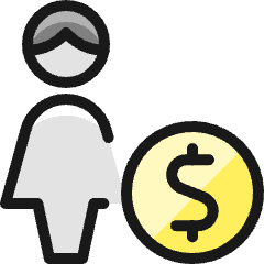 Single Woman Actions Money Icon from Ultimate Colors Set