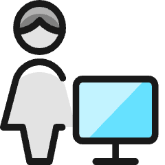 Single Woman Actions Monitor Icon from Ultimate Colors Set