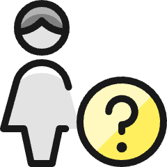 Single Woman Actions Question Icon from Ultimate Colors Set
