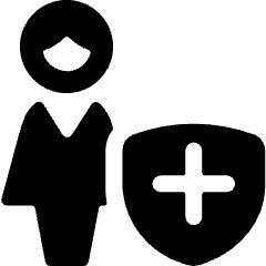 Single Woman Actions Shield Icon from Ultimate Bold Set