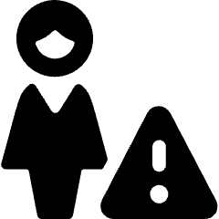 Single Woman Actions Warning Icon from Ultimate Bold Set