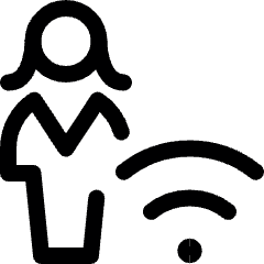 Single Woman Actions Wifi Icon from Ultimate Regular Set