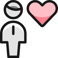 Single Man Heart Icon from Ultimate Colors Set