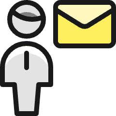 Single Man Mail Icon from Ultimate Colors Set