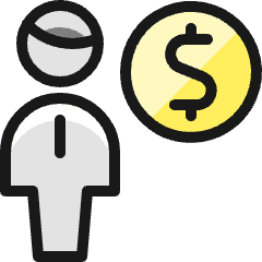 Single Man Money Icon from Ultimate Colors Set