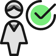 Single Woman Check Icon from Ultimate Colors Set