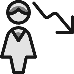 Single Woman Decrease Icon from Ultimate Colors Set