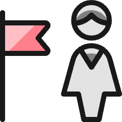 Single Woman Flag 1 Icon from Ultimate Colors Set