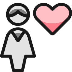 Single Woman Heart Icon from Ultimate Colors Set