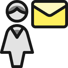 Single Woman Mail Icon from Ultimate Colors Set
