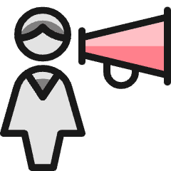 Single Woman Megaphone Icon from Ultimate Colors Set