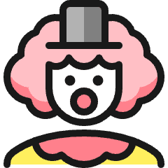 Professions Man Clown Icon from Ultimate Colors Set
