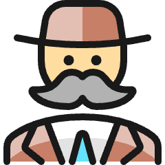Vintage Man Moustache 1 Icon from Ultimate Colors Set