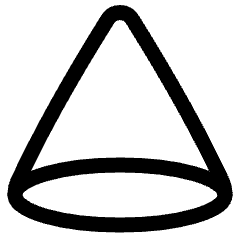 Cone Shape Icon from Plump Line Set