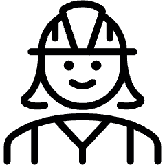 Professions Woman Construction 2 Icon from Ultimate Light Set