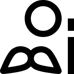 Clean line icon of a monocle above a stylized beard. Used for avatars, character customization, and facial accessories.