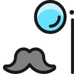 Glasses Monocle Moustache Icon from Ultimate Colors Set